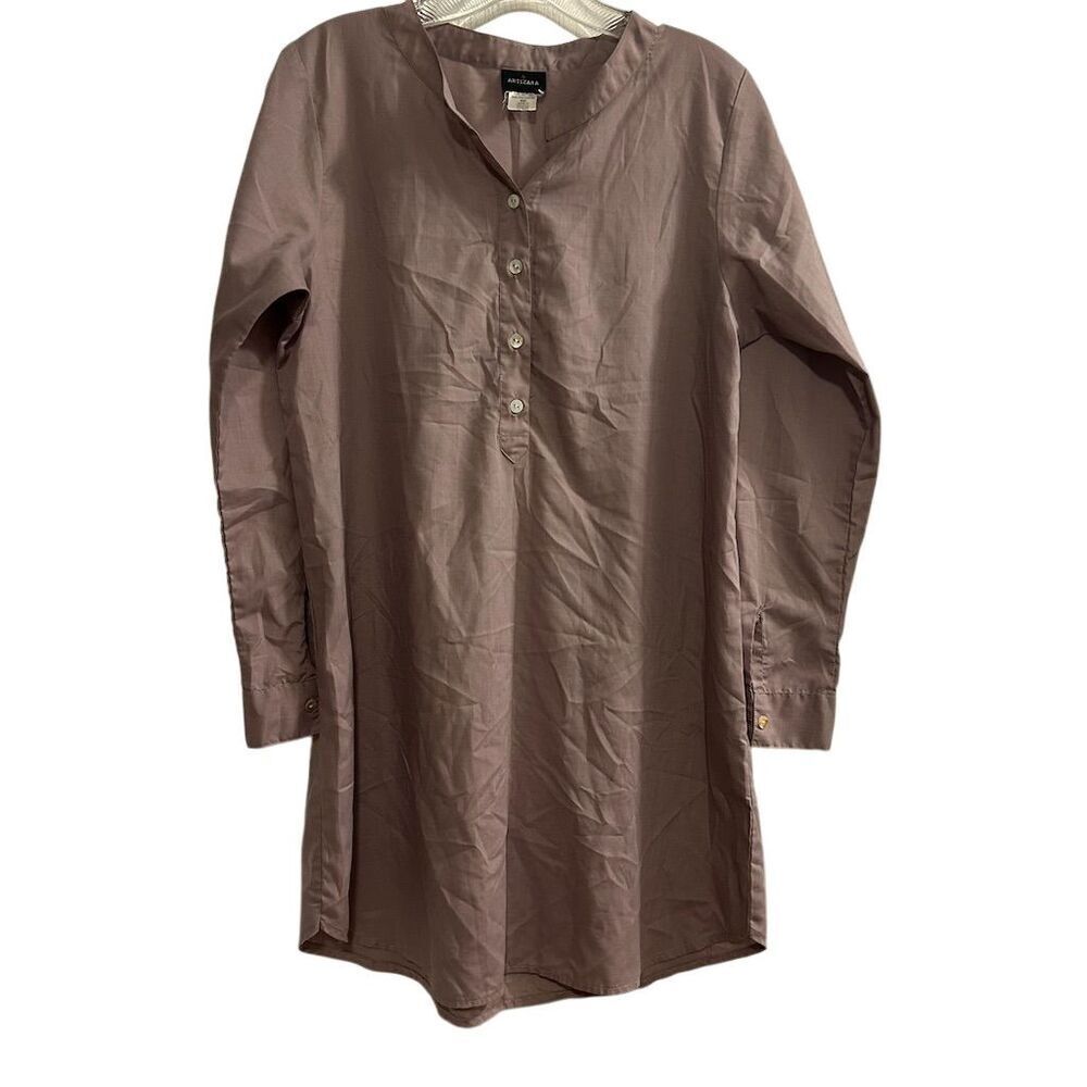 Artizara Women's Parisa‎ Long Mostly Cotton Everyday Tunic - Lilac Purple medium